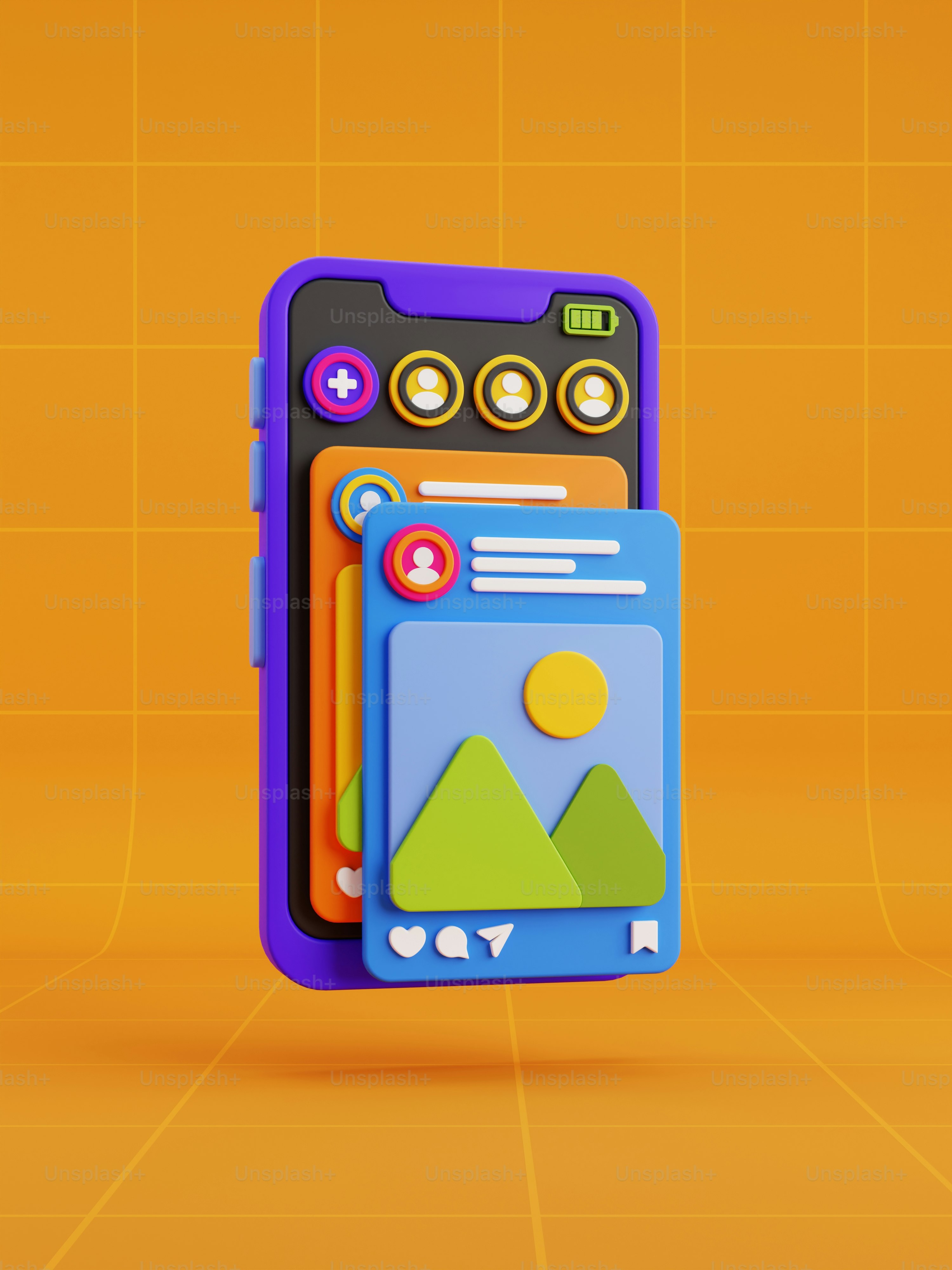 A cell phone with a colorful design on it